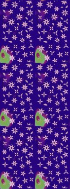 Küçük çiçekteki sevimli çiçek deseni. Mavi renkte çiçekler.