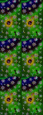 Suluboya etkisi. Raster deseni. Botanik çizim kalıbı. Organik elementler.