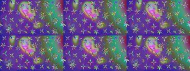 Modaya uygun kumaş deseni. Renkli Yaz Temalı eskiz kalıbı. Düz Çiçek Elementleri Tasarımı. Sevimli çiçek raster deseni.