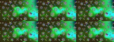 Şatafatlı bahar bahçesi dokusu. Yeşil ve gri renkli çiçekler. Raster illüstrasyonu. Yeşil ve gri renkte çiçek çizimi. Çiçek deseni.