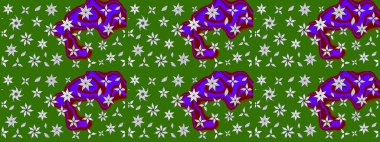 Kabile sanatı boho baskısı, klasik çiçek arkaplanı. Soyut etnik raster çizim kalıbı. Arkaplan dokusu, duvar kağıdı, yeşil ve nötr renklerde çiçek teması.