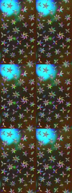 Kahverengi ve gri renkte güzel bir tekstil. Raster illüstrasyonu. Suluboya çiçekli çiçek deseni.