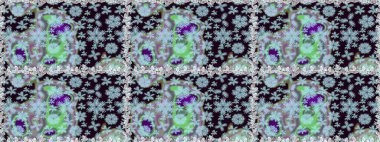 Çiçekli, pürüzsüz bir desen. Tarafsız ve siyah renklerde bahar çiçekleri. Raster illüstrasyonu. Raster çiçekleri klasik tarzda resmedilir..