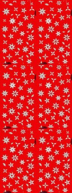 Raster illüstrasyonu. Klasik çiçek tasarımı elementleri. Kırmızı kıvırcık çiçekler kırmızı renkte şekillenir.