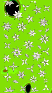 Çiçekli el çizimi çizimi deseni. Modern gelişim yeşil raster arka plan duvar kâğıdı illüstrasyon klasik çizgili iz sürme desenli çiçekler, çiçekli süsler.