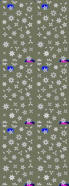 Raster. Sabıka fotoğraflarında, bebek kıyafetlerinde, duvar kâğıtlarında, paket kutularında falan kullanılabilir. Zarif, parlak ve eskiz yeşil çiçek deseni tasarımı.