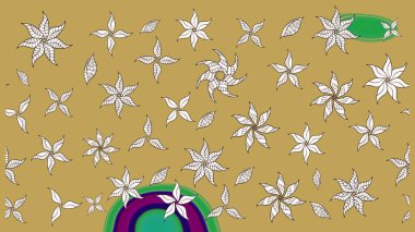 Raster deseni. Botanik çizim kalıbı. Suluboya etkisi. Organik elementler.