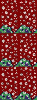 Renkli Bahar Teması eskiz kalıbı. Raster illüstrasyonundaki çiçek desenli çizim. Düz Çiçek Elementleri Tasarımı. Güzel kumaş deseni.