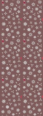 Sevgililer günü ve tebrik kartı konsepti için şık bir davetiye. Çiçek kompozisyonu, el boyası, hassas şablon. Üst manzara, yumuşak stil. Kahverengi renkte manzaralı çiçek deseni.