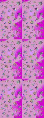 El çizimi çiçek çizimi deseni (fayans). Tekstil için suluboya eskiz deseni. Şirin çiçekli, desenli, nötr renklerde renkli çizim deseni.