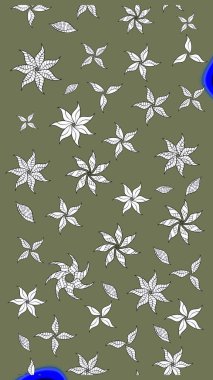 Raster düz çiçek çizim deseni. Yeşil renkli çiçekler. Tasarım hediye paketi, tebrik kartları, posterler ve afiş tasarımı.