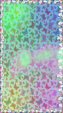 Kumaş, kağıt ve ambalaj için uygun. Kusursuz, çok renkli. Güzel renkli kelebekler nötr ve mavi renklerde kaotik bir şekilde uçarlar. Raster. Parlak kelebeklerin kusursuz arka planı.