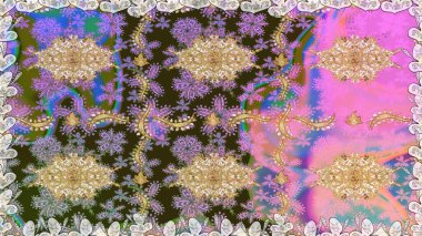 Barok tarzında kusursuz bir doğulu süsü. Tarafsız renklerde altın elementler. Geleneksel klasik raster altın pürüzsüz desen.