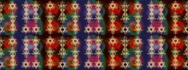 Kahverengi, kırmızı ve mor renkli kristal kar taneleri. Raster illüstrasyonu.