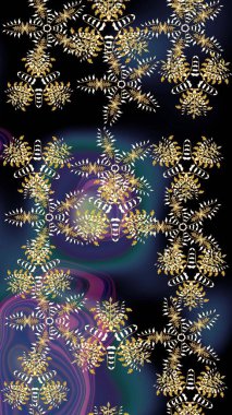 Siyah ve mavi renkte kar taneleri. Raster illüstrasyonu. Yılbaşı Biçimi.