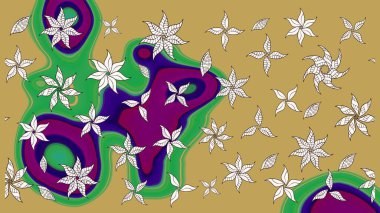 Düz Çiçek Elementleri Tasarımı. Sarı ve nötr renklerde çiçekler. Çiçekli çizim şekli. Renkli Bahar Teması çizim şablonu.