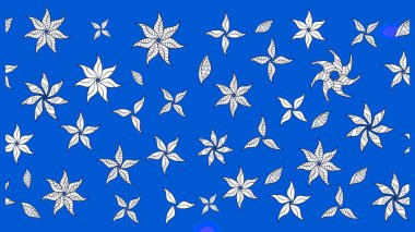 Vadinin çiçekleri mavi ve nötr renklerde. Çiçeksel çizim kalıbının çizimi.