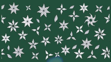 Raster illüstrasyonu. El çizimi çiçekli soyut çizim kalıbı. Yeşil ve nötr renkte çiçekler.