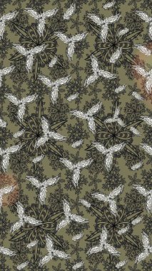 Üzerinde gri renkte çiçekler olan bir çiçek deseni çiz. Suluboya tarzında gri renkte çiçekler.