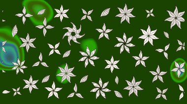 Raster çiçek izi. Raster Yumuşak kumaş deseni. Klasik taslak çizimi. Çiçek yeşili ve nötr çizim deseni.