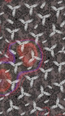 Flower eskiz arka planı. Raster illüstrasyonu. Şatafatlı bahar bahçesi dokusu. Çiçek deseni.