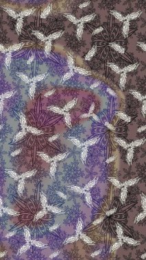 Renkli Bahar Teması eskiz kalıbı. Düz Çiçek Elementleri Tasarımı. Raster illüstrasyonundaki çiçek desenli çizim. Kahverengi renkte çiçekler.