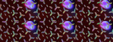 Renkli elementlerle Raster ilginç desen.