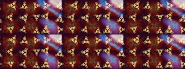 Altın renkli kristal kar tanesi. Raster illüstrasyonu.