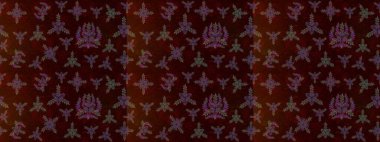 Renkli Bahar Teması eskiz kalıbı. Düz Çiçek Elementleri Tasarımı. Çiçek deseni. Raster çizimi. Güzel kumaş deseni..