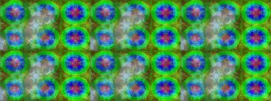 Renkli arka planda izole tatlı kar taneleri. Soyut kış yeşil ve mavi süslemeleri. Güzel kar tanesi. Yuvarlak raster kar tanesi. Raster illüstrasyonu.