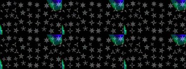 Vadinin çiçekleri siyah renklerde. Çiçeksel çizim kalıbının çizimi.