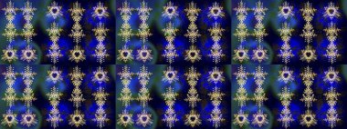 Kış kar tanesi, raster arka plan. Yüzey için tekrarlanan doku, ambalaj kağıdı, mavi, siyah ve gri renkler. Renkli arka planda izole kar taneleri. Raster illüstrasyonu.