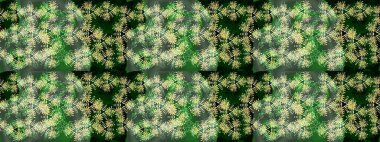 Raster illüstrasyonu. Güzel tasarım. Kar tanelerinin soyut arkaplanlı Noel arkaplanı. Yeşil, nötr ve mavi kar taneleri. Noel için tatil tasarımı, Yeni Yıl moda baskıları.