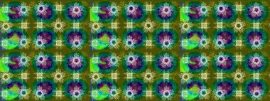 İllüzyon. Kar taneleri, kar yağışı. Güzel, yeşil, mavi ve nötr kar taneleri renkli bir arka planda izole edilmiş. Düşen Noel stilize kar taneleri.