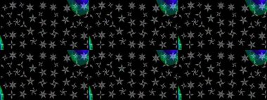 Vadinin çiçekleri siyah renklerde. Çiçeksel çizim kalıbının çizimi.