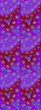 Renkli Bahar Teması eskiz kalıbı. Raster Şirin kumaş deseni. Düz Çiçek Elementleri Tasarımı. Eskiz klasiği.