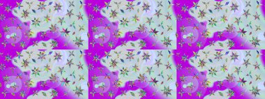 Tarafsız ve mor renkli çiçekler. Çiçekli karalama şeklinde Raster çiçek deseni. Nazik, narin çiçek arkaplanı.