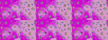 Tarafsız ve morumsu renklerde çiçekler. Küçük çiçekte sevimli çiçek deseni var..