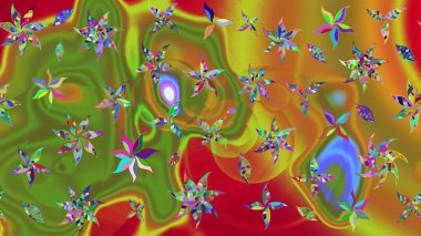 Kıvırcık, parlak örgü. Desen, çizim, çiçek sınırı. Raster illüstrasyonu. Eski moda arka plan. Çiçek çelengi. Güzel, pürüzsüz kumaş, tuval..