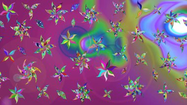 Raster deseni. Çiçek arkaplan. Çiçek kompozisyonu. Küçük çiçekte güzel bir desen var. Doğa. Çiçek kolajı. - mor ve yeşil çiçekler.