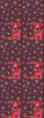 Çiçek deseni. Düz Çiçek Elementleri Tasarımı. Raster güzel kumaş deseni çiziyor. Renkli Bahar Teması çizim şablonu.