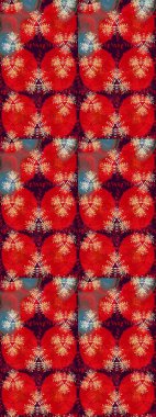 Raster illüstrasyonundaki çiçek desenli çizim. Kırmızı ve kahverengi renkte çiçekler.