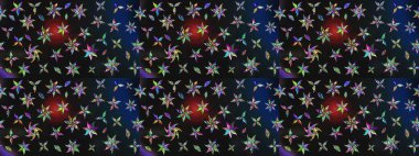 Renkli Bahar Teması eskiz kalıbı. Raster illüstrasyonundaki çiçek desenli çizim. Gri ve mavi renkte çiçekler. Düz Çiçek Elementleri Tasarımı.