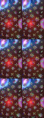 Eskiz modeli etnik tasarım. Yatak çarşafları, ceket, paket tasarımı, kumaş ve moda kavramları için tekstil baskısı. Çiçekleri, deniz kabukları, mandalaları ve suluboya efektleri olan deniz altyapısı.