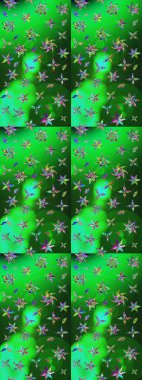 Nazikçe, rengarenk bahar çiçekleri. Patlayan çiçekler soyut olarak yerleştirilmiş. Raster deseni. Raster illüstrasyonu.