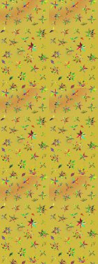 Düz Çiçek Elementleri Tasarımı. Renkli Bahar Teması eskiz kalıbı. Parlak arkaplan eskiz desenli çiçekli fantezi tasarımı.