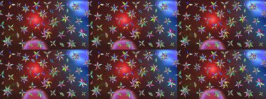 Kahverengi ve mor çiçekli eskiz deseni, suluboya çiçek deseni, sevimli çiçek, duvar kağıdı, kart veya kumaş için fayanslı. Raster - stok.