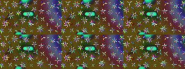 Raster illüstrasyonundaki çiçek desenli çizim. Suluboya tarzında renkler üzerine çiçekler.