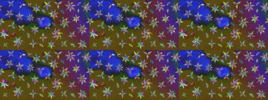 Eski usul küçük çiçekli şirin bir eskiz deseni. Moda arka planında parlak buketler. Kumaş, duvar kağıdı ve kağıt üzerine baskı yapmak için gelişen arka plan. Raster illüstrasyonu.