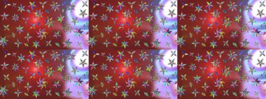 Raster Çiçek İllüstrasyonu 'nun şirin tekstili. Kahverengi ve kırmızı renkte etnik çiçeklerle süslenmiş zarif bir eskiz..